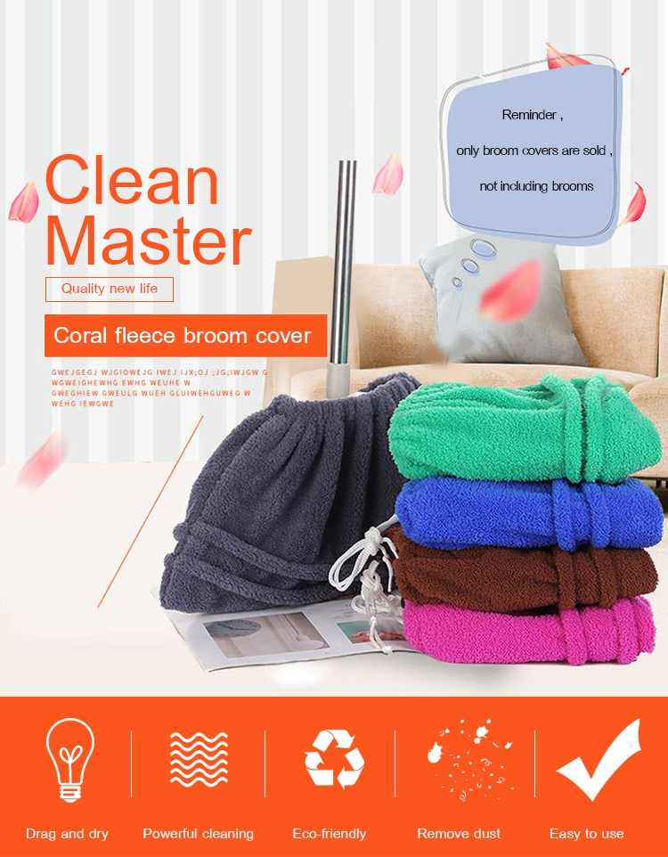 [5 Pieces] Sweeper Adjustable Cloth Head Broom Cover