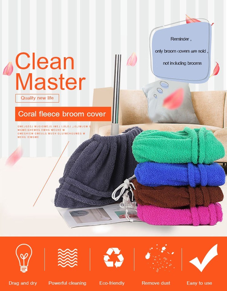 [5 Pieces] Sweeper Adjustable Cloth Head Broom Cover