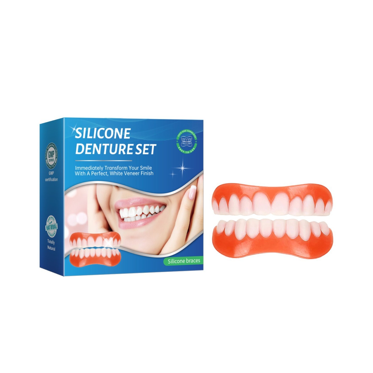🦷Perfect dentures, Just like your real teeth, you can eat it anytime,