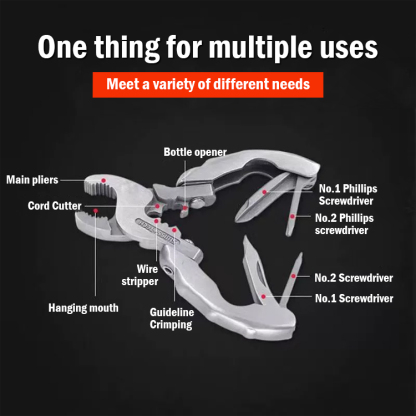Mini Multi-Purpose Pliers Stainless Steel 9-in-1 Turtle Back Pliers