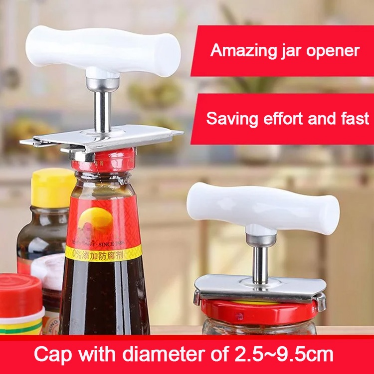 Labor-saving adjustable jar opener✅Essential labor-saving gadget for home. Can open large and small bottles. Will not damage the bottle