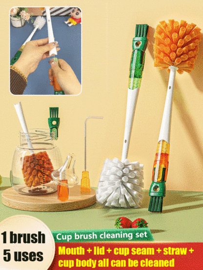 [One cleaning is equivalent to five] 5-in-1 long-handled cup brush