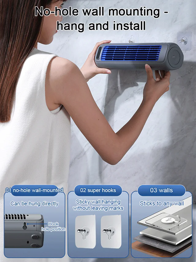 Small air conditioner with hanging screen🍃Full-room cooling gentle 360° airflow eliminates hot spots for even comfort.