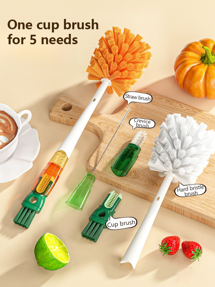 [One cleaning is equivalent to five] 5-in-1 long-handled cup brush