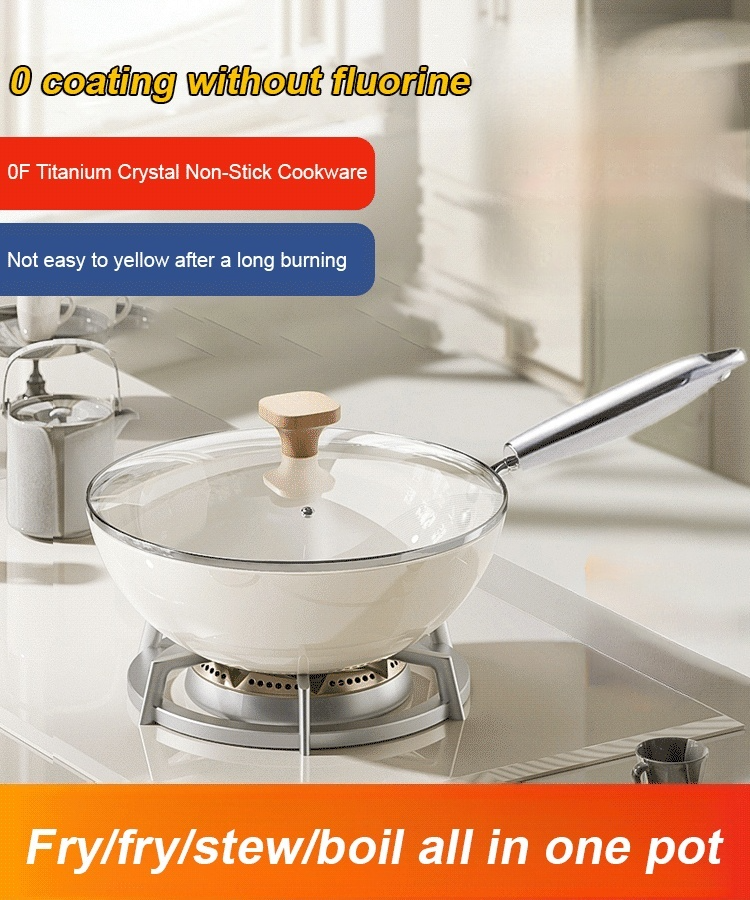 Ceramic Glazed Non-Stick Cookware 🥘Fry/deep-fry/stew/stir-fry all in one pan, 🍳easily make the taste of childhood