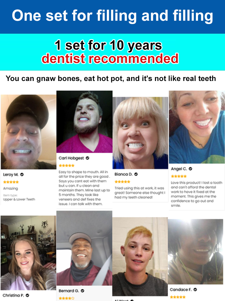 🦷Perfect dentures, Just like your real teeth, you can eat it anytime, hot, cold, sour or sweet.