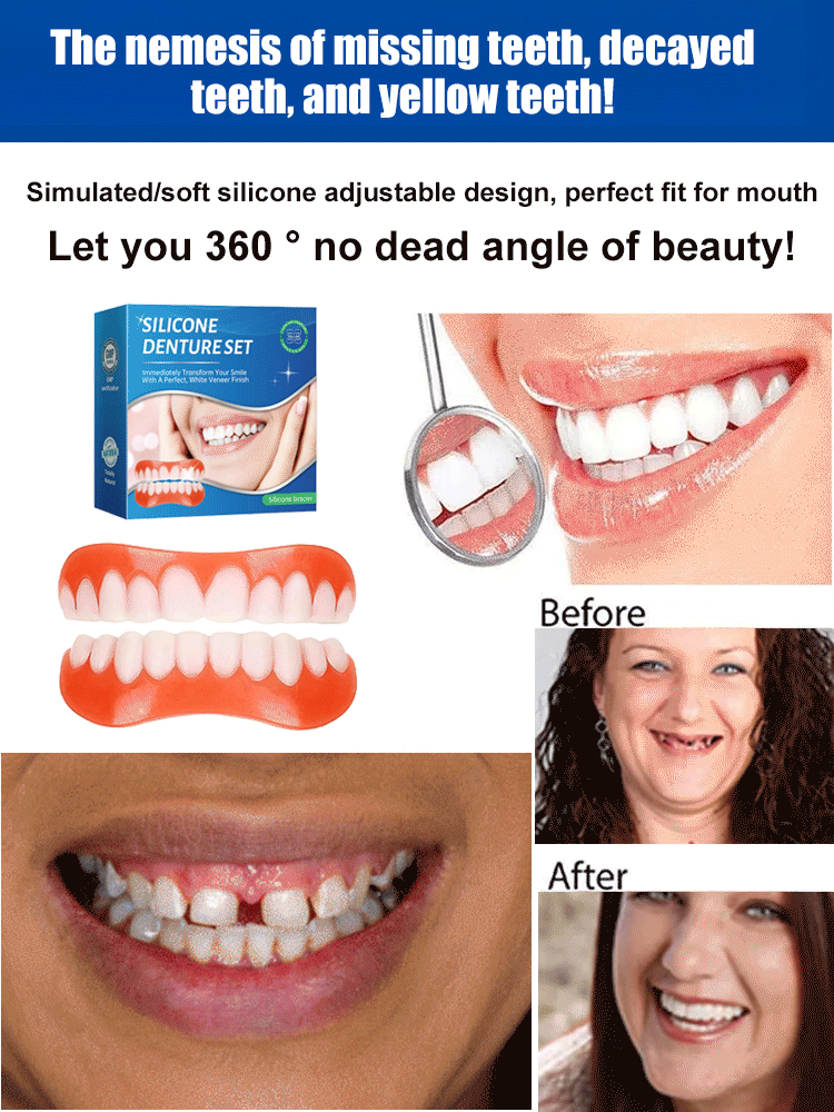 🦷Perfect dentures, Just like your real teeth, you can eat it anytime, hot, cold, sour or sweet.