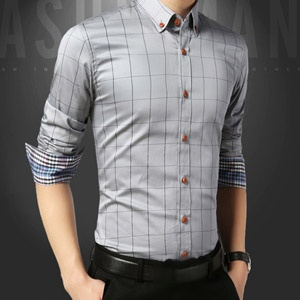 Men‘s Fashion Plaid Cotton Shirt
