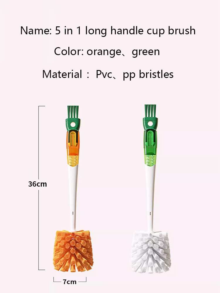 [One cleaning is equivalent to five] 5-in-1 long-handled cup brush
