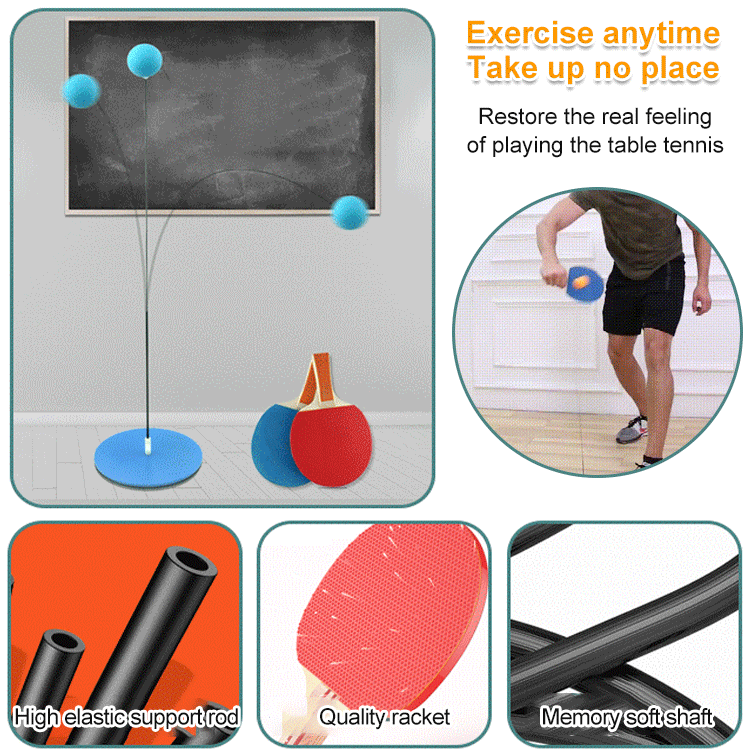 Hot selling elastic flexible shaft table tennis trainer✅No need to pick up the ball repeatedly, easily train reaction and concentration.