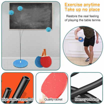 Hot selling elastic flexible shaft table tennis trainer✅No need to pick up the ball repeatedly, easily train reaction and concentration.