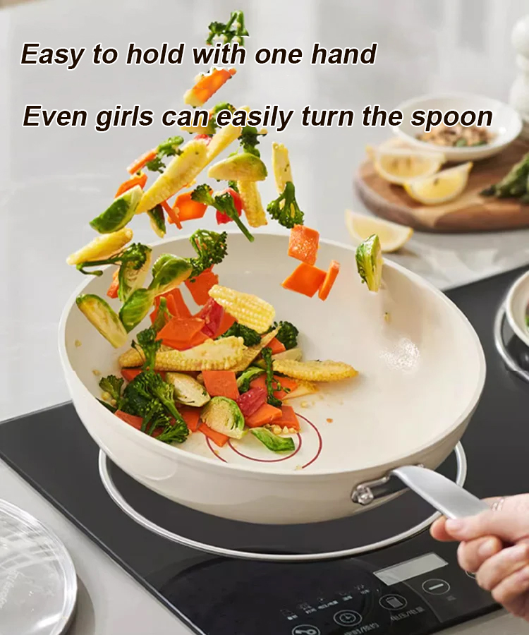 Ceramic Glazed Non-Stick Cookware 🥘Fry/deep-fry/stew/stir-fry all in one pan, 🍳easily make the taste of childhood