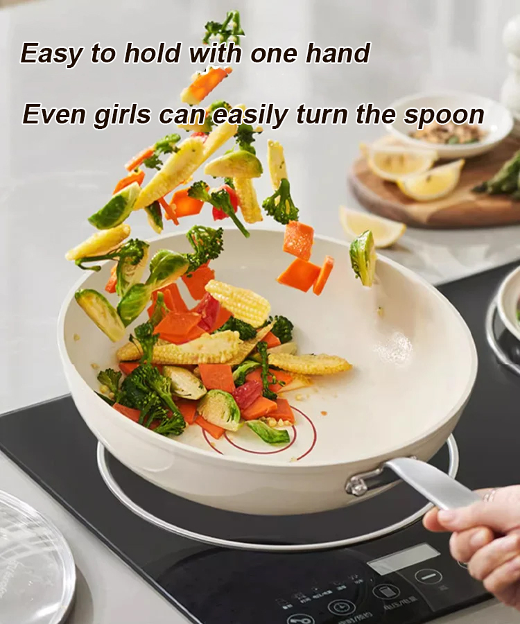 Ceramic Glazed Non-Stick Cookware 🥘Fry/deep-fry/stew/stir-fry all in one pan, 🍳easily make the taste of childhood