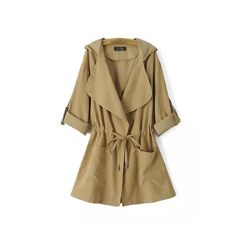 Simple long windbreaker jacket