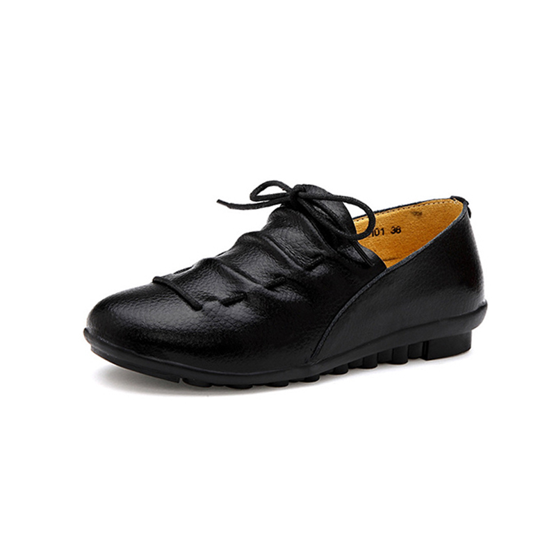 Soft shoes Superior leather vamp, Wax shoelace, Waterproof, Antislip rubber sole