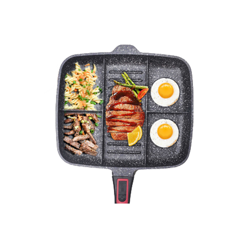 麥飯石分格平底早煎鍋