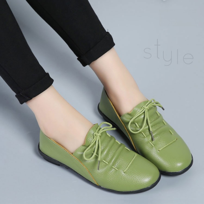 Soft shoes Superior leather vamp, Wax shoelace, Waterproof, Antislip rubber sole