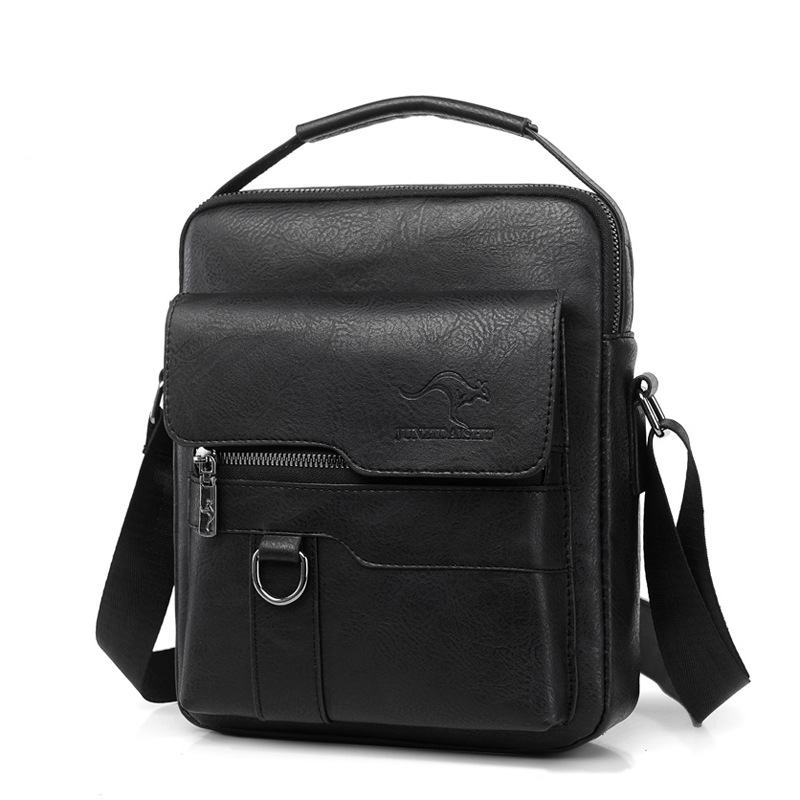 First layer leather men's business commuter bag