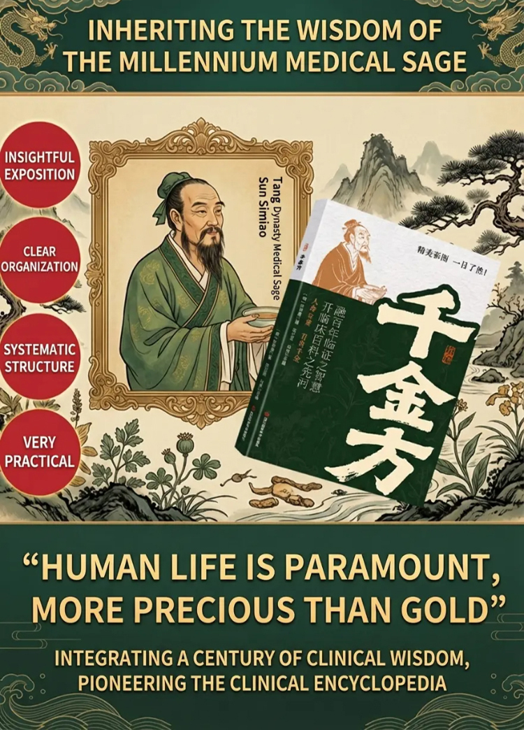 The meticulously compiled book "Essential Prescriptions Worth a Thousand Gold Pieces" by Sun Simiao,