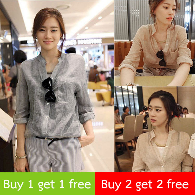 Cotton and linen shirt