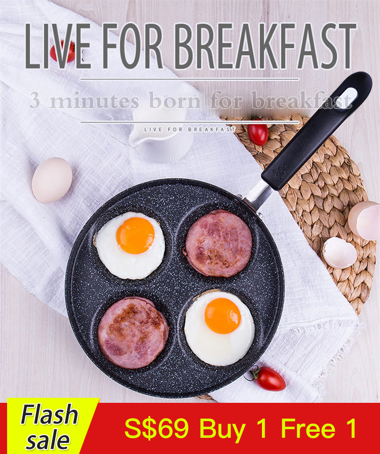 Multi-function 24cm Medical Stone Non-stick Frying-pan With Quadripuntal