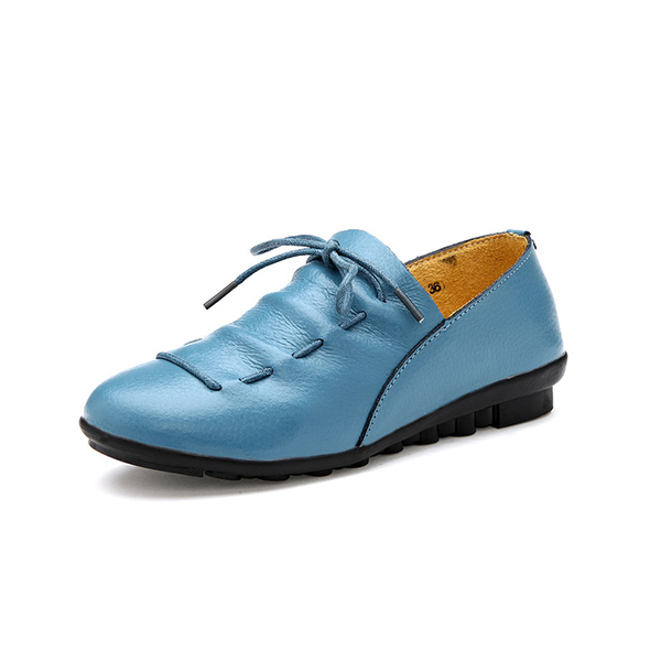 Soft shoes Superior leather vamp, Wax shoelace, Waterproof, Antislip rubber sole