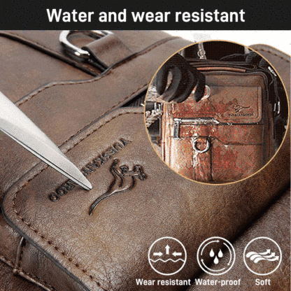 First layer leather men's business commuter bag