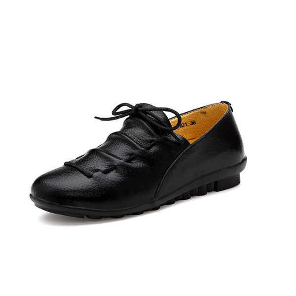 Soft shoes Superior leather vamp, Wax shoelace, Waterproof, Antislip rubber sole