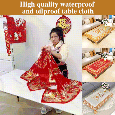 Red Hot Gold Tablecloth