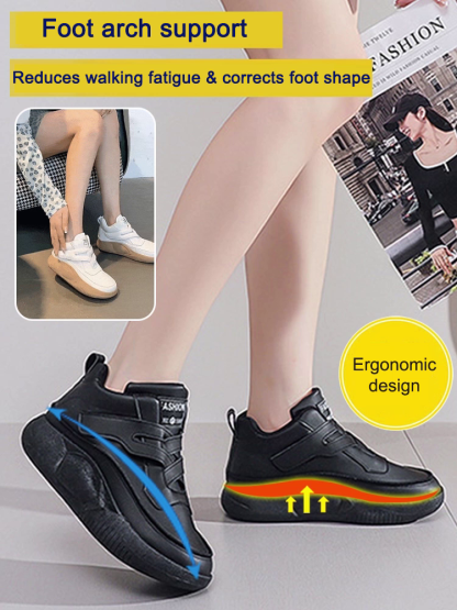 Cross Velcro platform high-top women's shoes