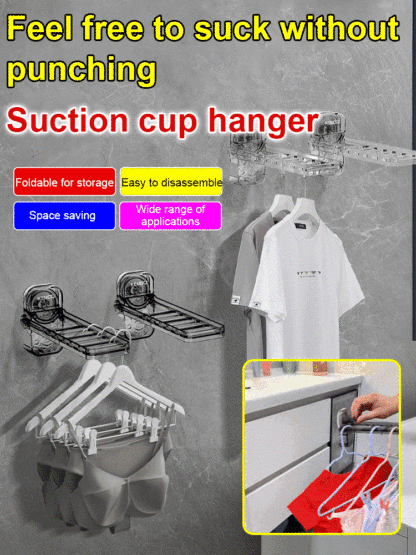 [Feel free to suck no holes] suction cup hanger clothes drying