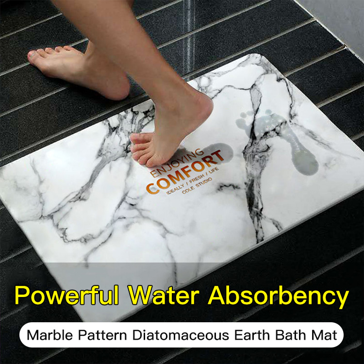 Marble Pattern Diatomaceous Earth Bath Mat