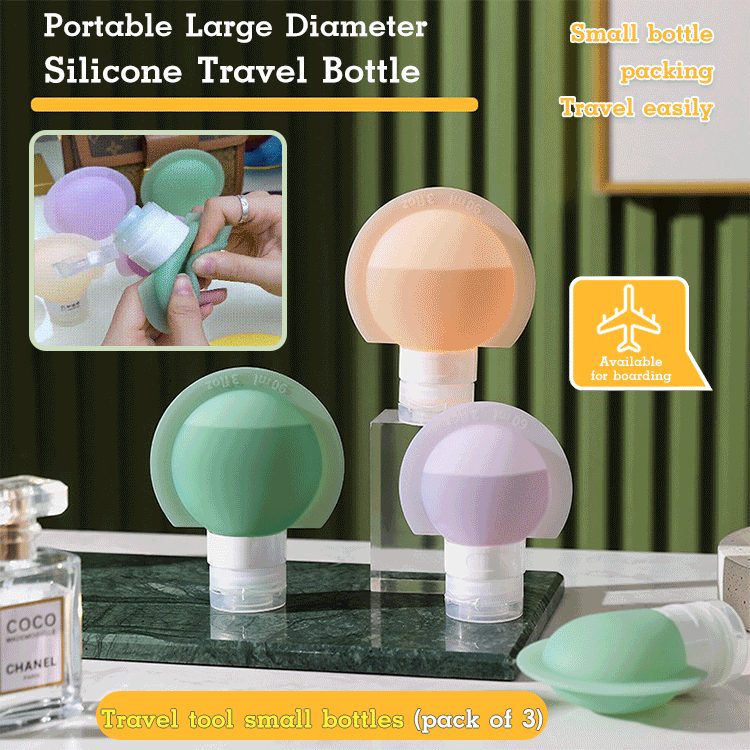 Portable Large Diameter Silicone Travel Bottle