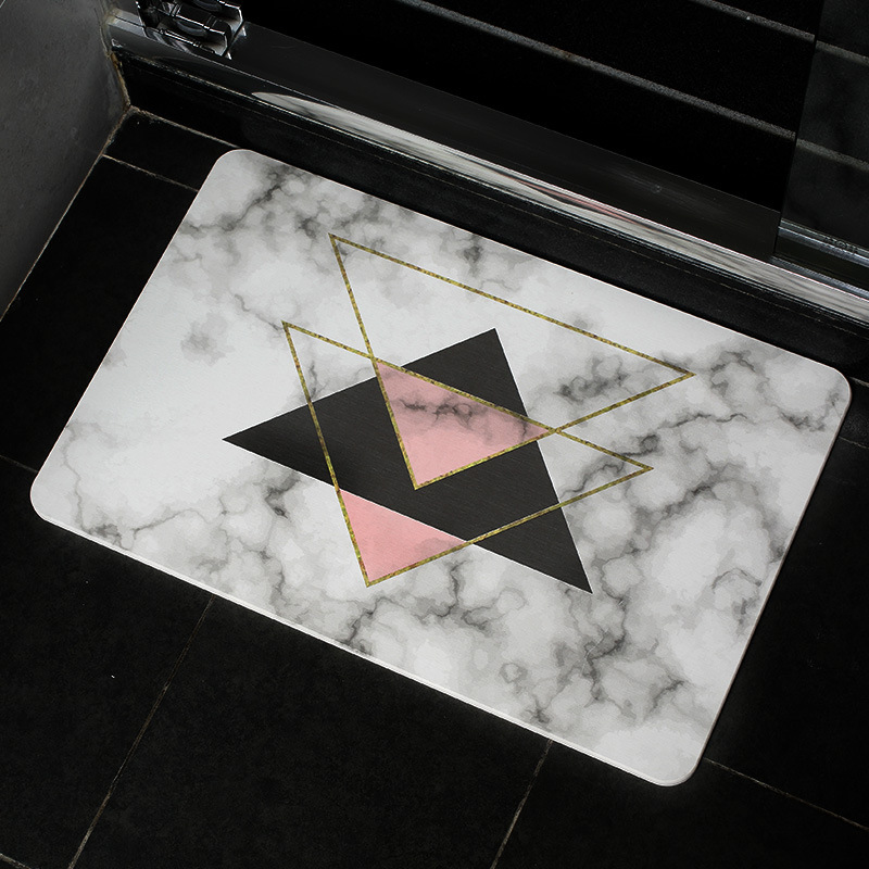 Marble Pattern Diatomaceous Earth Bath Mat