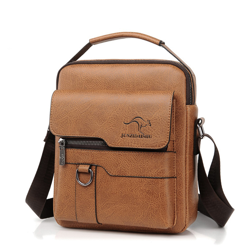First layer leather men's business commuter bag