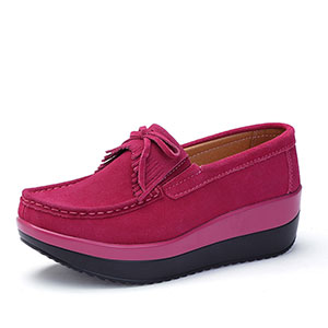 Leather tasseled Muffin Cake bean shoes