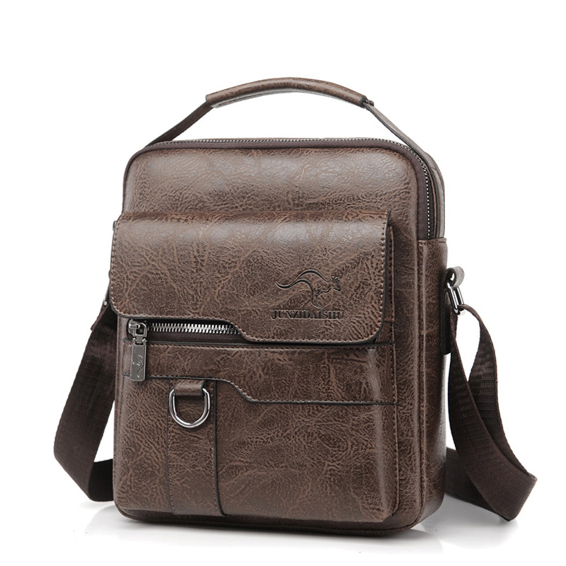 First layer leather men's business commuter bag