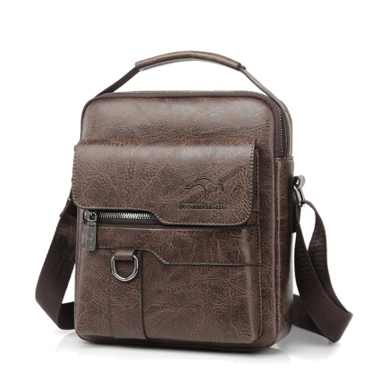 First layer leather men's business commuter bag