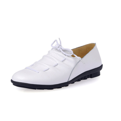 Soft shoes Superior leather vamp, Wax shoelace, Waterproof, Antislip rubber sole