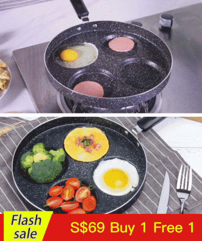 Multi-function 24cm Medical Stone Non-stick Frying-pan With Quadripuntal