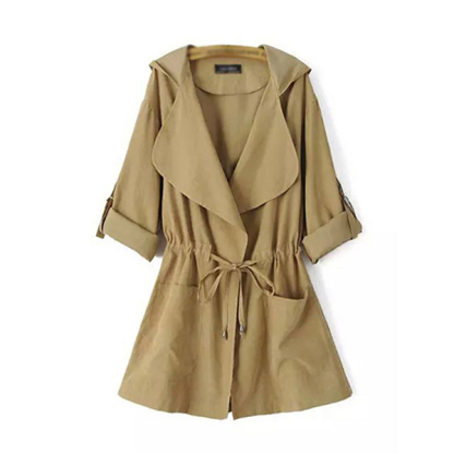 Simple long windbreaker jacket