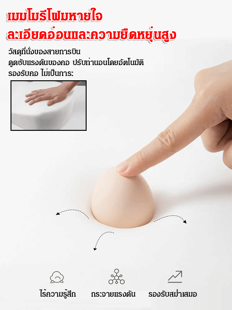 หมอนปกป้องคอความยืดหยุ่นสูง
