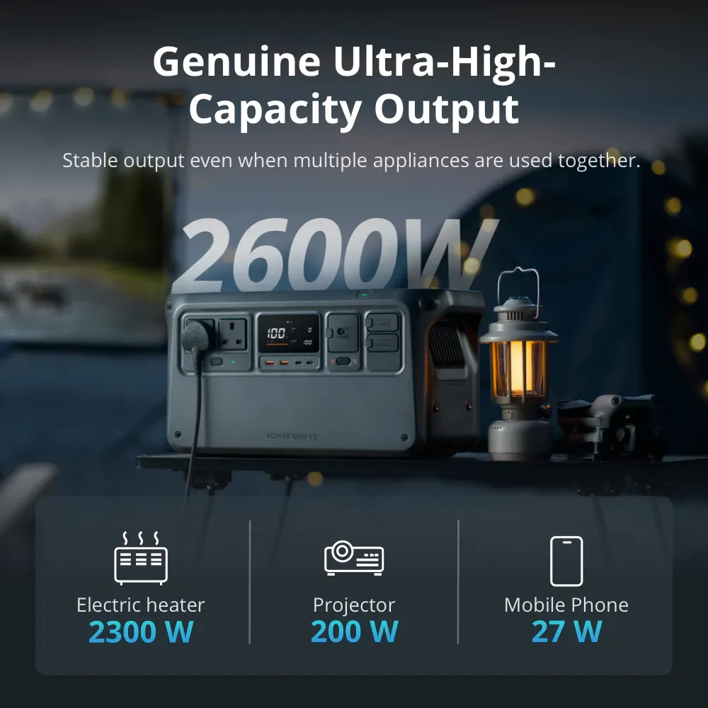  DJI POWER 1000/1000V2 (Power Station) -1024 Wh LiFePO₄ battery I 2200 W output I fast charge（50mins)