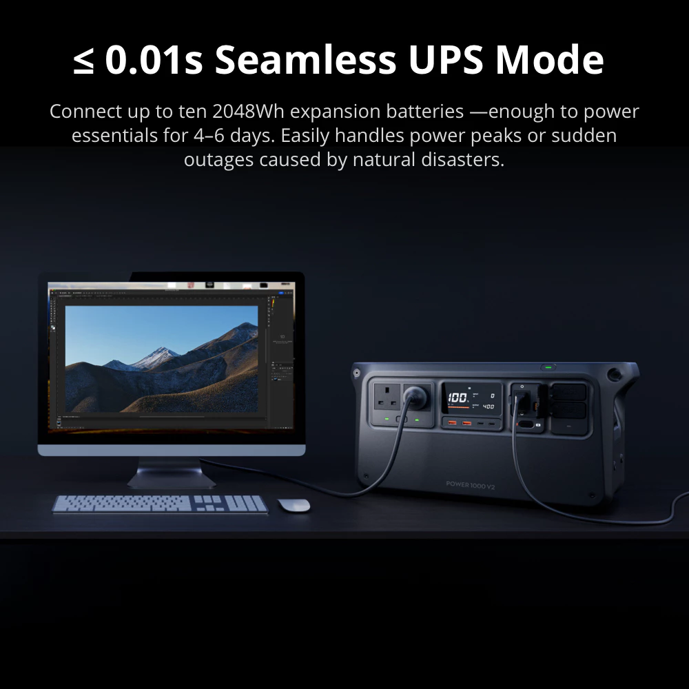  DJI POWER 1000/1000V2 (Power Station) -1024 Wh LiFePO₄ battery I 2200 W output I fast charge（50mins)