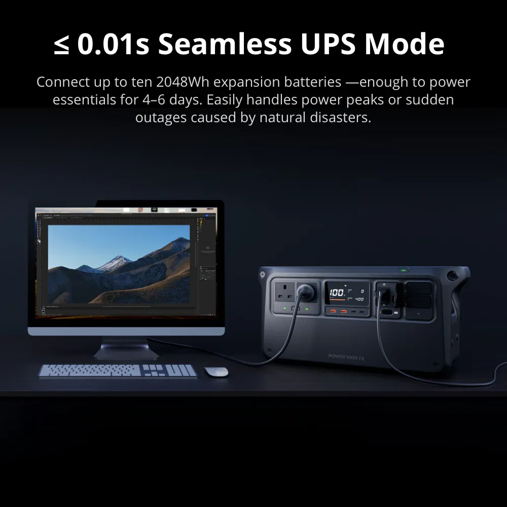  DJI POWER 1000/1000V2 (Power Station) -1024 Wh LiFePO₄ battery I 2200 W output I fast charge（50mins)