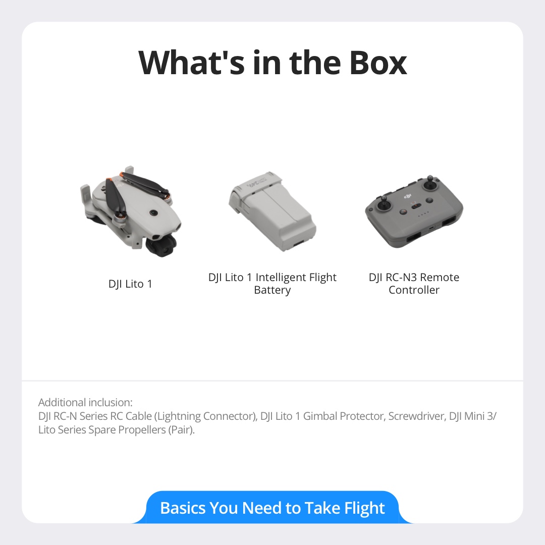 DJI Lito 1  - 4K Video | 8K Image | Obstacle Sensing | ActiveTrack | 15km Transmission