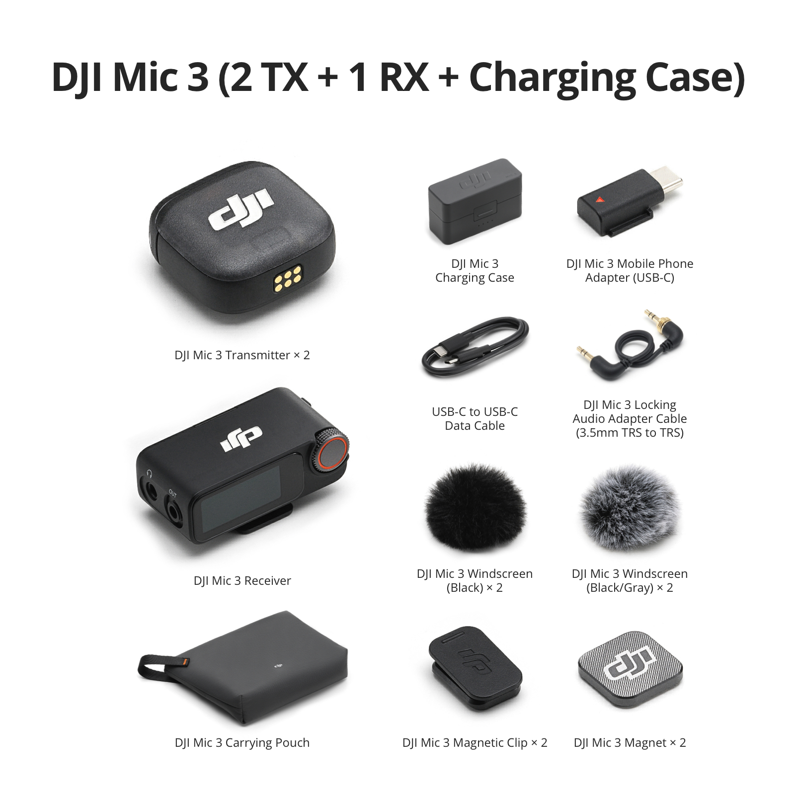 DJI Mic 3 | Four-Channel Output | Dual-Band Reliability | 48 kHz 24-bit Lossless Transmission | Dual-File Internal Recording | Two-Level Noise Cancelling | 28-Hour Extended Battery Life