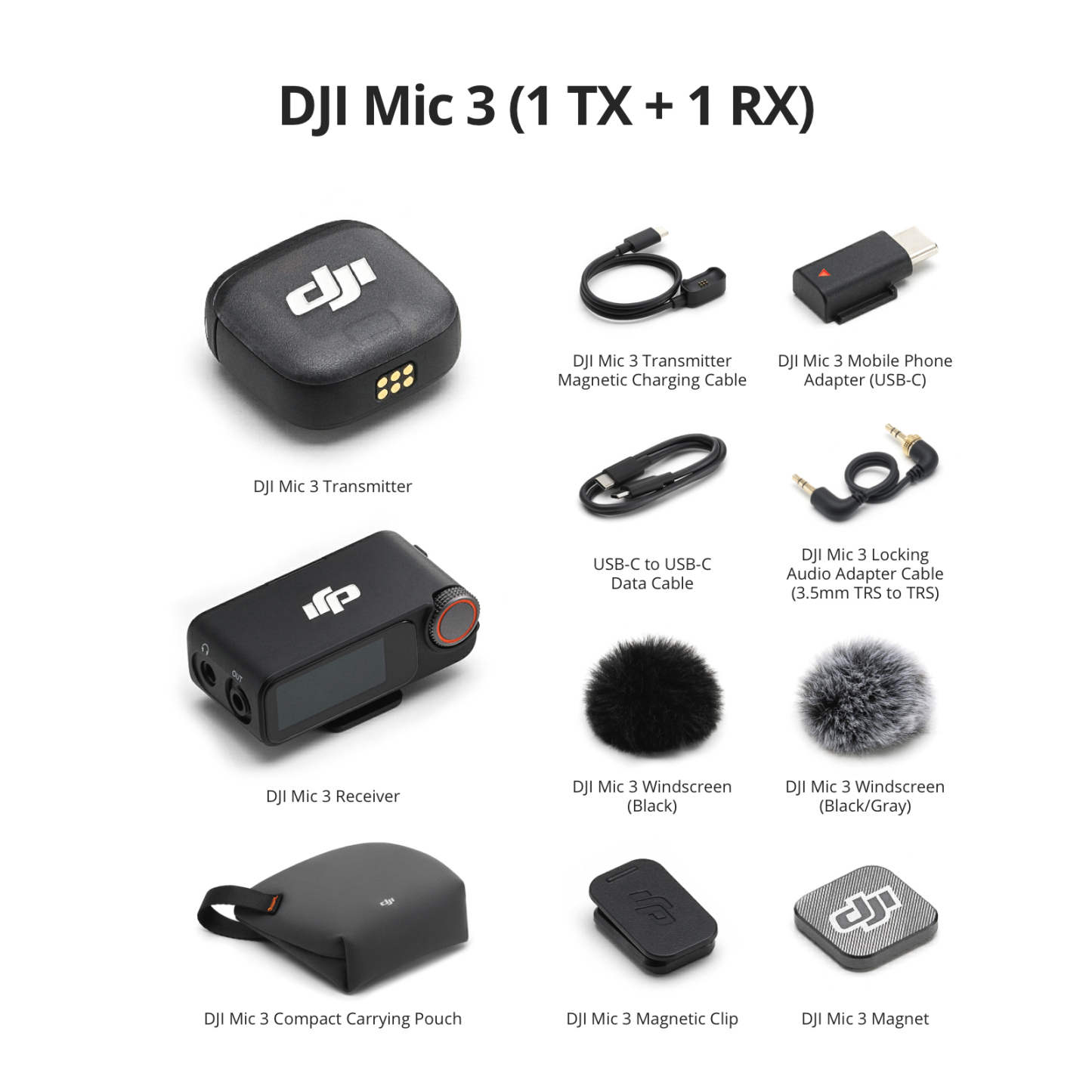 DJI Mic 3 | Four-Channel Output | Dual-Band Reliability | 48 kHz 24-bit Lossless Transmission | Dual-File Internal Recording | Two-Level Noise Cancelling | 28-Hour Extended Battery Life