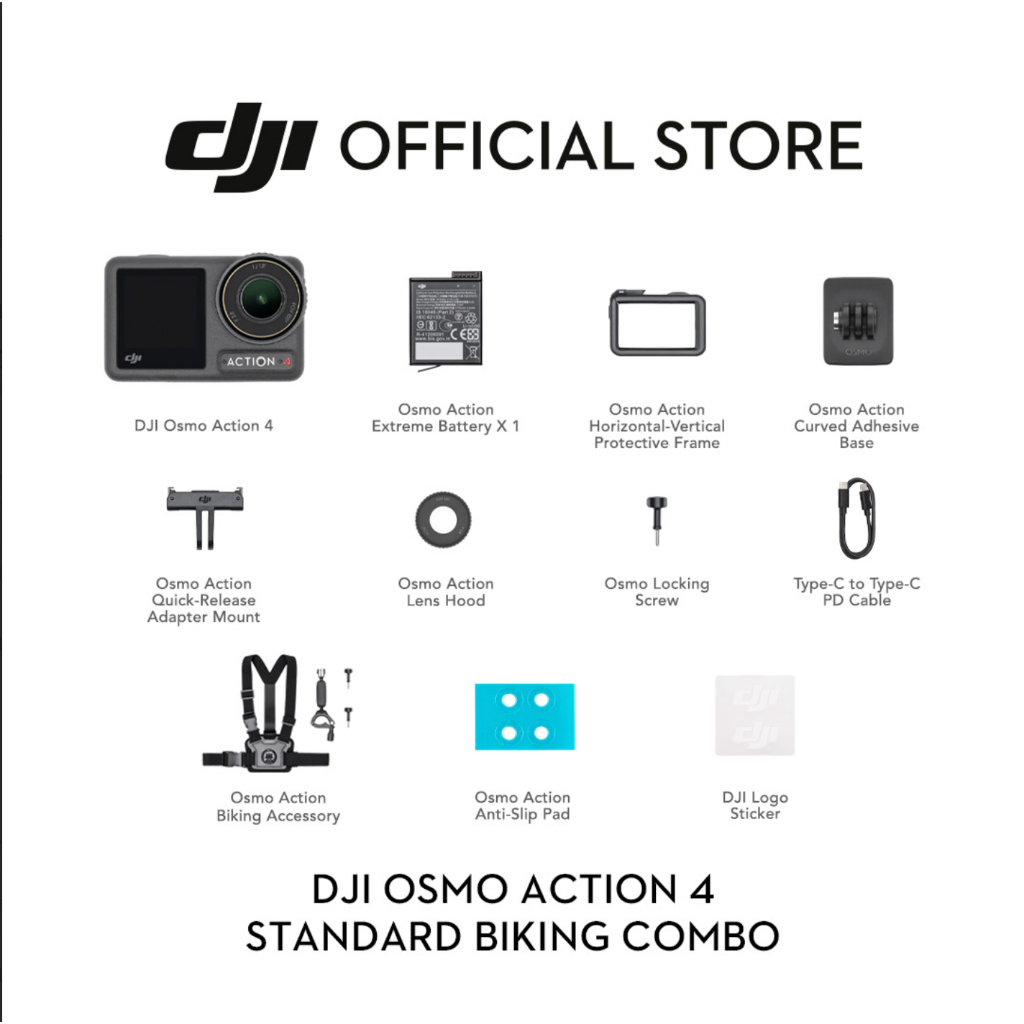 DJI Osmo Action 4 - Action Camera |10-bit & D-Log M Color Performance | Long-Lasting Battery Life