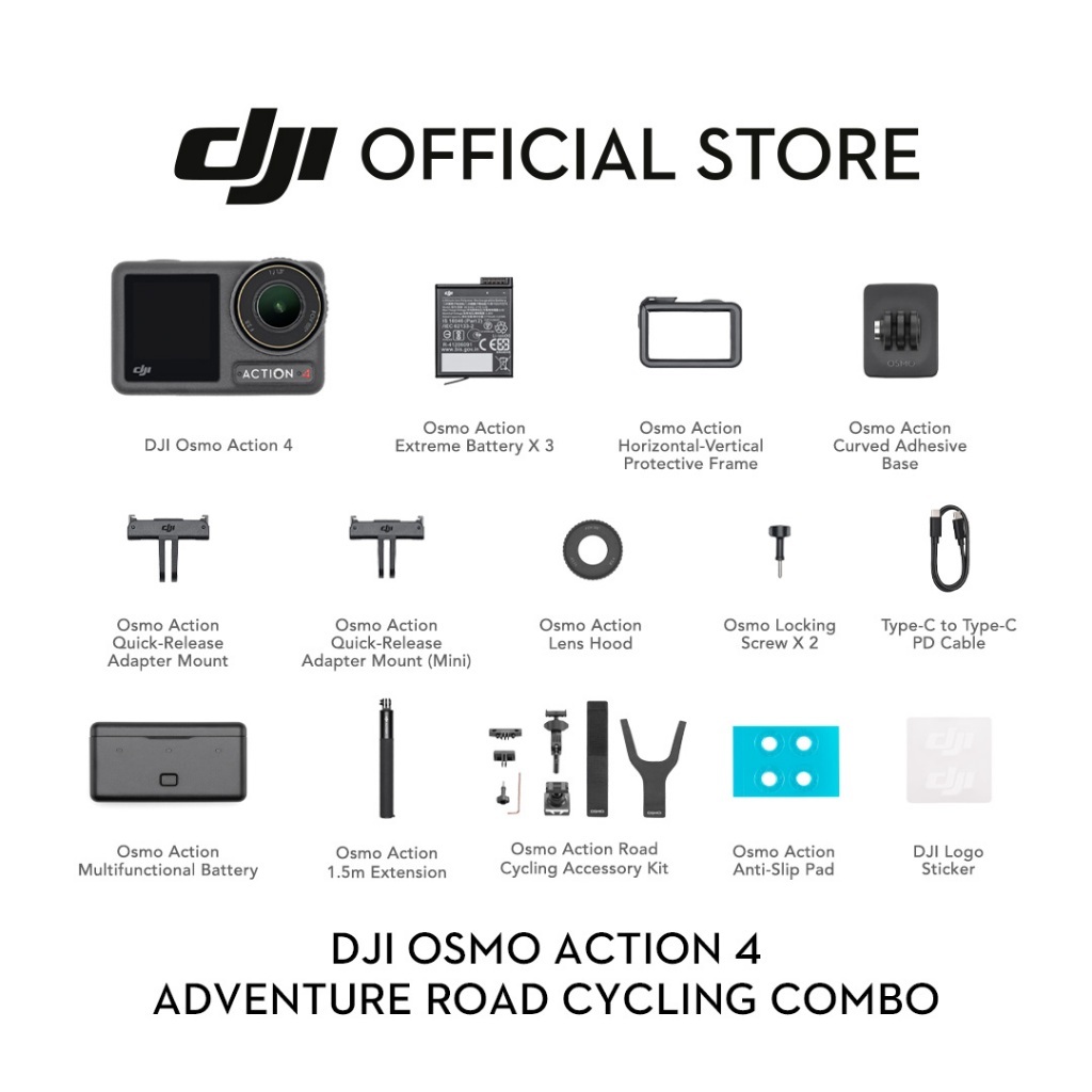DJI Osmo Action 4 - Action Camera |10-bit & D-Log M Color Performance | Long-Lasting Battery Life